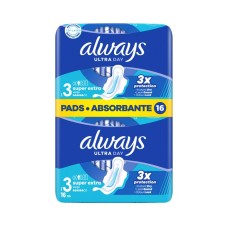 ALWAYS Ultra Day Дамски превръзки дневни с крилца/Размер 3 /-16бр. Тройна защита ALWAYS Ultra Day Дамски превръзки дневни с крилца/Размер 3 /-16бр. Тройна защита