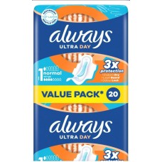 ALWAYS Ultra Day Normal Дамски превръзки дневни с крилца/Размер 1 /-20бр. ALWAYS Ultra Day Normal Дамски превръзки дневни с крилца/Размер 1 /-20бр.